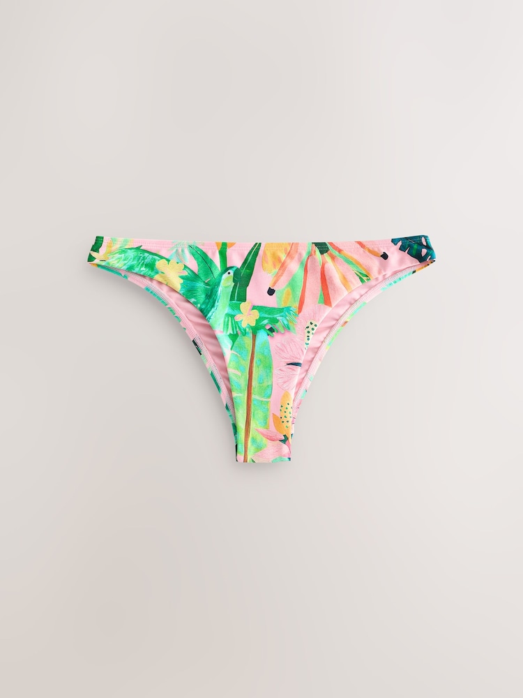 Coral Pink Brazillian Midi Bikini Bottoms - Image 1 of 4