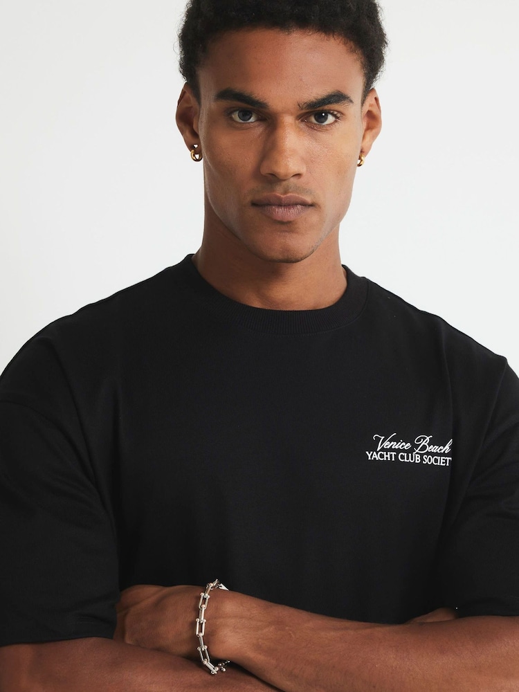 River Island Black Oversized Fit Racing Car T-Shirt - Image 4 of 4