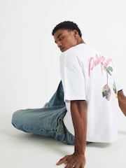 River Island White Oversized Fit Palais Racing T-Shirt - Image 3 of 4