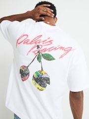 River Island White Oversized Fit Palais Racing T-Shirt - Image 4 of 4