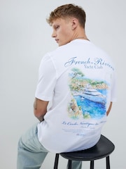 River Island White Regular Fit French Riviera Yacht T-Shirt - Image 3 of 4