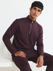 River Island Slim Fit Pique Half Zip Sweatshirt - Imagem 2 de 4