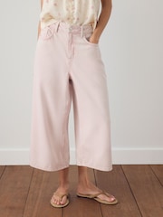 Light Pink Wide Leg Cropped Jeans - Image 2 of 9