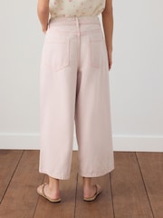 Light Pink Wide Leg Cropped Jeans - Image 5 of 9