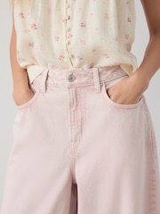Light Pink Wide Leg Cropped Jeans - Image 6 of 9
