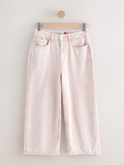 Light Pink Wide Leg Cropped Jeans - Image 7 of 9
