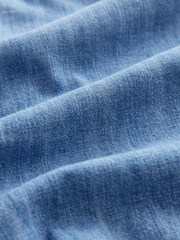 Mid Blue V-Neck Tie Front Denim Playsuit - Image 8 of 8