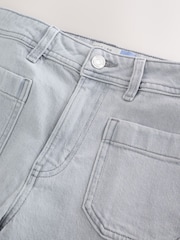 Lichtgrijs - Jeans met wijde pijpen en opgestikte zakken - Afbeelding 7 van 9