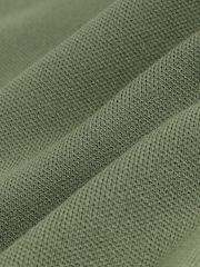 Khaki Green Short Sleeve Frill Polo Knitted Top - Image 6 of 7