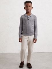Reiss Grey Melange Rectory Polo Shirt - Image 2 of 4