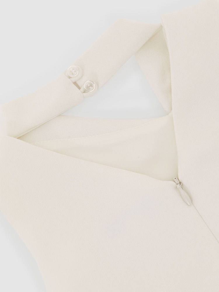 Reiss Ivory Zoe Draped Sleeveless Shift Dress - Image 6 of 6 Reiss Ivory Zoe Draped Sleeveless Shift Dress - Image 6 of 6