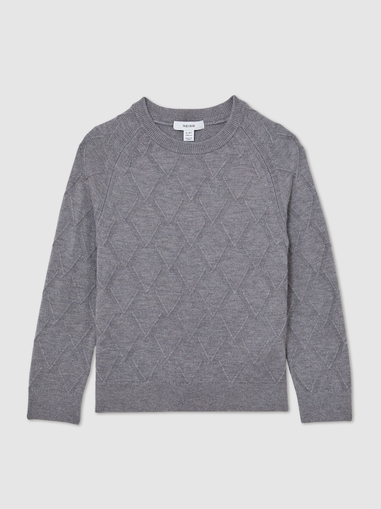Reiss Grey Melange Mansion Jumper - Image 2 of 4 Reiss Grey Melange Mansion Jumper - Image 2 of 4