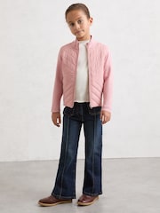 Reiss Pink Hansel 9-13 yrs Hybrid Quilted Knit Jacket - Image 1 of 5
