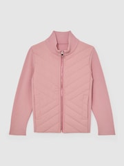 Reiss Pink Hansel 9-13 yrs Hybrid Quilted Knit Jacket - Image 2 of 5