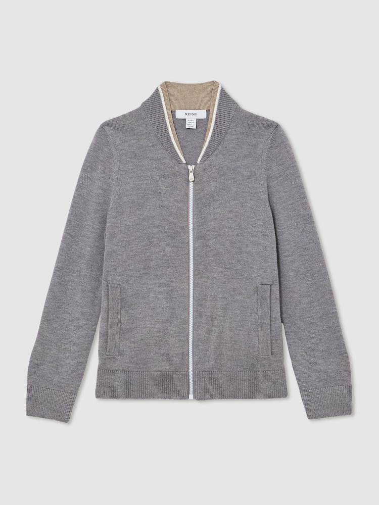 Reiss Grey/White Clifford Sweatshirt - Image 1 of 4 Reiss Grey/White Clifford Sweatshirt - Image 1 of 4