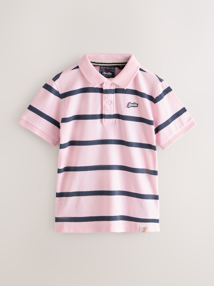 Superdry Navy/Pink Polo Shirts 2 Pack - Image 2 of 7 Superdry Navy/Pink Polo Shirts 2 Pack - Image 2 of 7