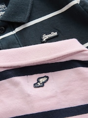 Superdry Navy/Pink Polo Shirts 2 Pack - Image 6 of 7