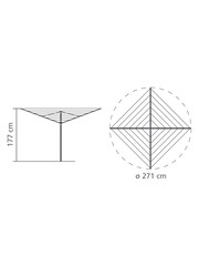 Brabantia Metallic Grey Rotary Airer Essential with Ground Tube - Image 6 of 6