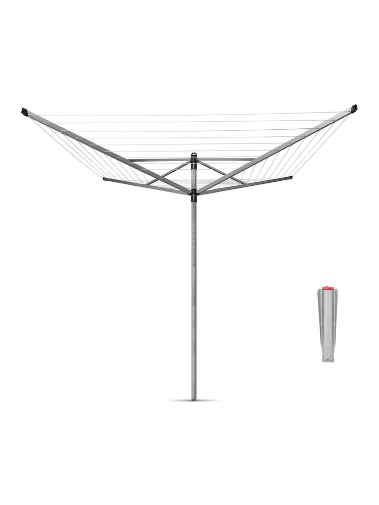 Brabantia Metallic Grey Lift-O-Matic Rotary Dryer Airer with Ground Spike - Image 1 of 5 Brabantia Metallic Grey Lift-O-Matic Rotary Dryer Airer with Ground Spike - Image 1 of 5