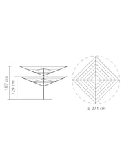 Brabantia Metallic Grey Lift-O-Matic Rotary Dryer Airer with Ground Spike - Image 4 of 5