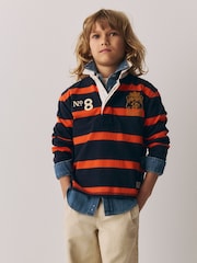 Superdry Rugby Orange/Navy Shirt - Image 1 of 11