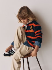 Superdry Rugby Orange/Navy Shirt - Image 3 of 11