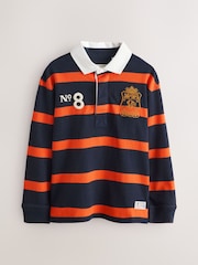 Superdry Rugby Orange/Navy Shirt - Image 7 of 11