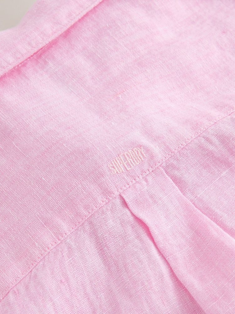 Superdry Pink Linen Shirt - Image 11 of 11