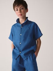 Superdry Blue Linen Shirt - Image 2 of 9