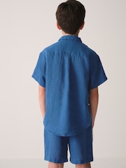 Superdry Blue Linen Shirt - Image 3 of 9