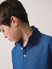 Superdry Blue Linen Shirt - Image 4 of 9