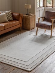 Gallery Home Beige Savannah Tonal Border Rug - Image 1 of 6