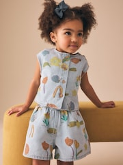 Denim Red Ladybug Print Sleeveless Top & Shorts Set (3mths-7yrs) - Image 1 of 4