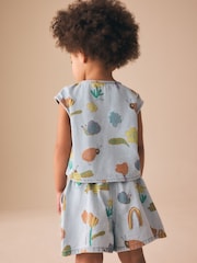 Denim Red Ladybug Print Sleeveless Top & Shorts Set (3mths-7yrs) - Image 3 of 4