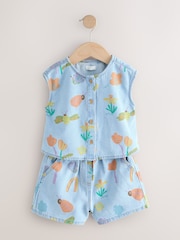 Denim Red Ladybug Print Sleeveless Top & Shorts Set (3mths-7yrs) - Image 5 of 9