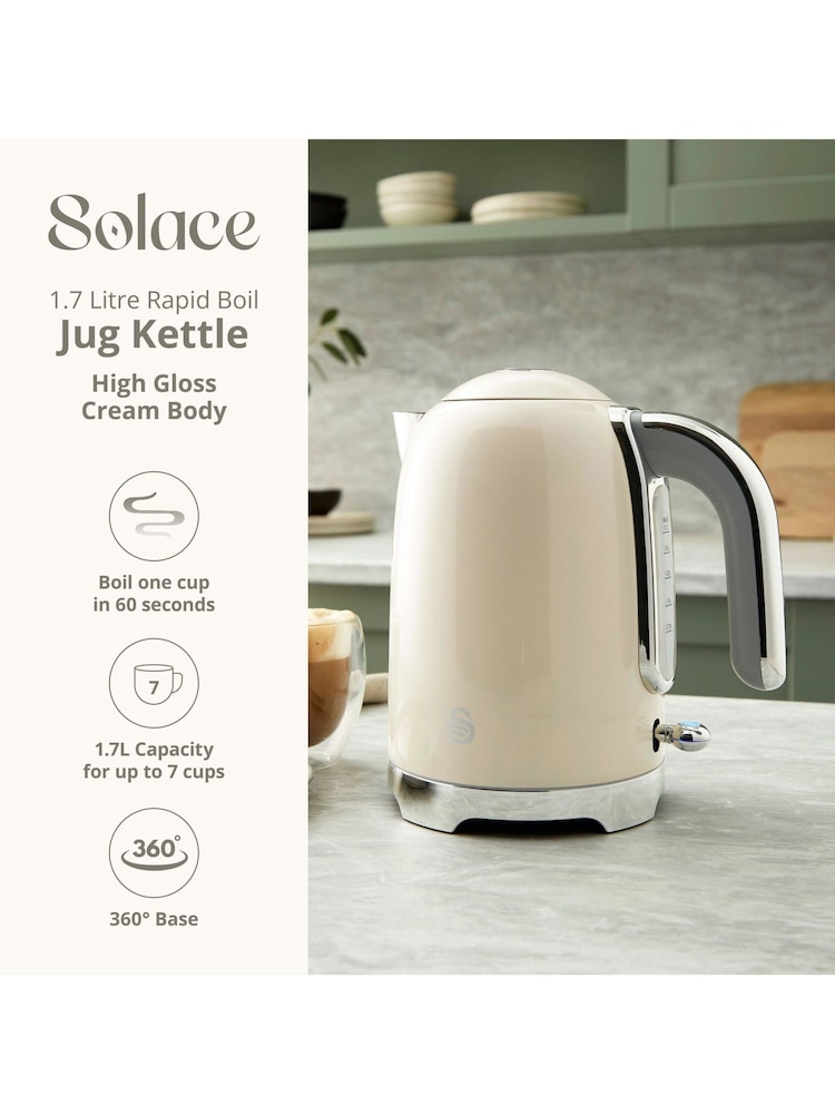 Swan Cream Solace Cordless 1.7L Kettle - Image 2 of 6