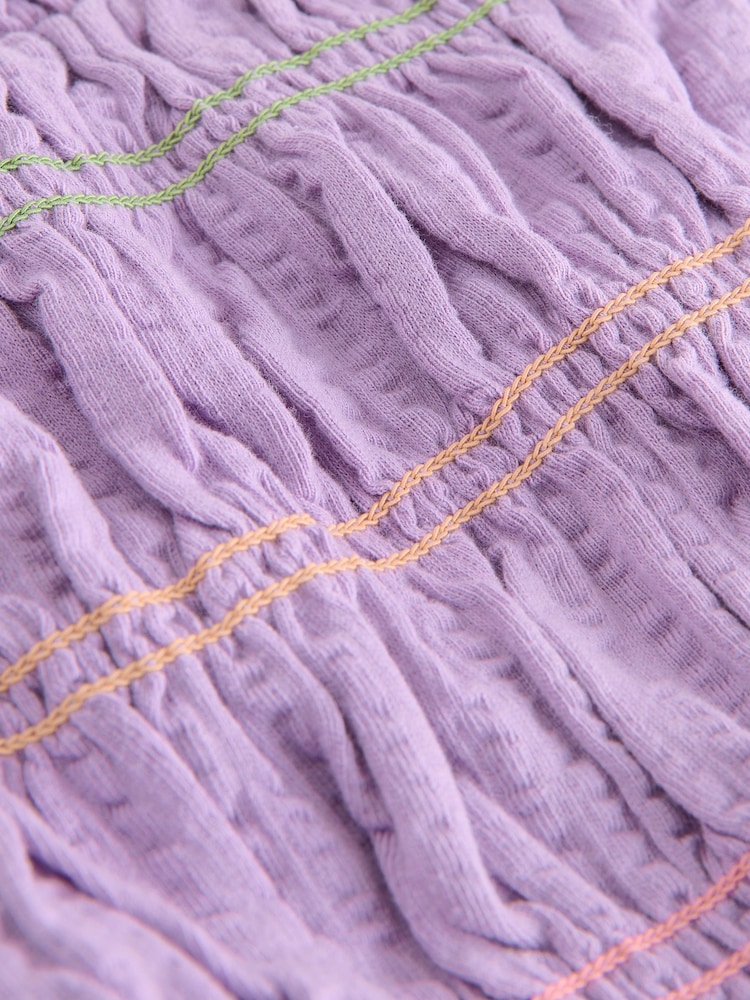 أرجواني - بلوزة Bandeau مكشكشة بدون أكمام - صورة 8 من 8