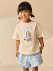 Ecru White Bluey Football Shorts Set (12mths-7yrs) - Image 3 of 6
