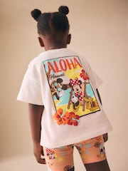 Plajă alb ecru - Minnie Mouse Cycle Shorts Set (3mths-7yrs) - Imaginea 3 din 9