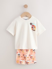 Plajă alb ecru - Minnie Mouse Cycle Shorts Set (3mths-7yrs) - Imaginea 5 din 9