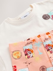 Plajă alb ecru - Minnie Mouse Cycle Shorts Set (3mths-7yrs) - Imaginea 8 din 9