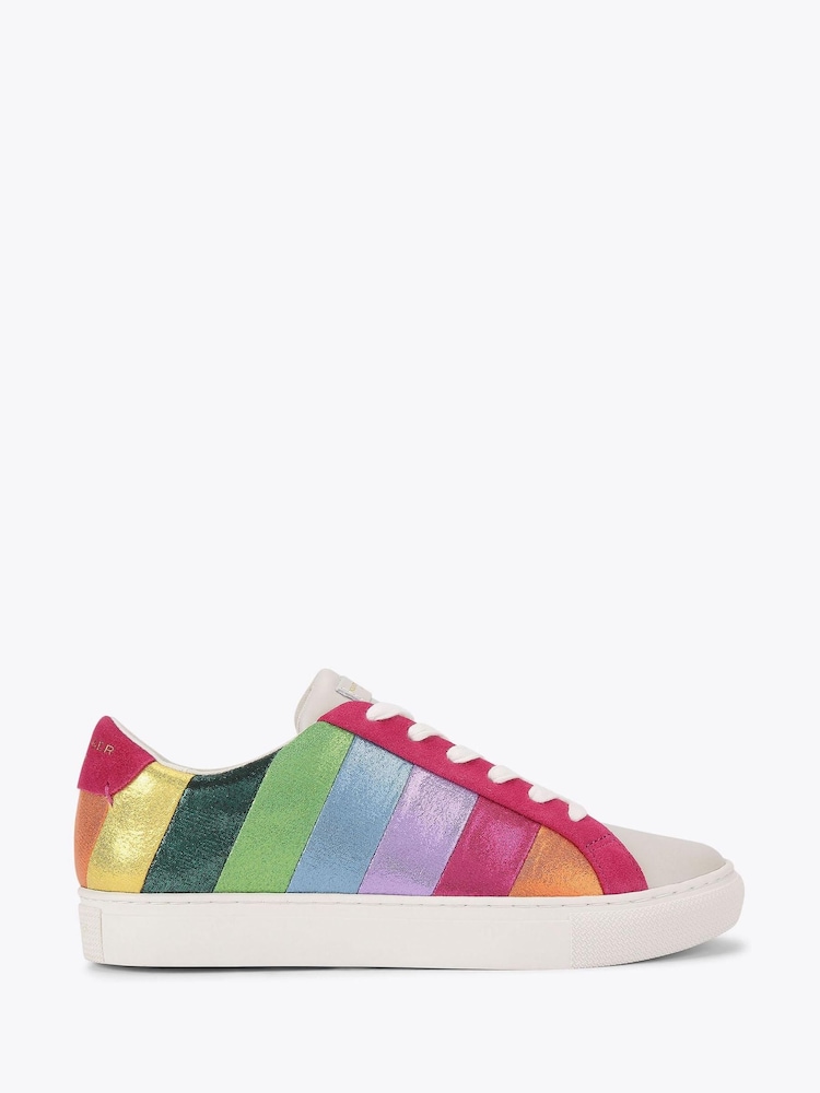 Kurt Geiger London Pink Lane Stripe Cupsole Trainers - Image 2 of 5 Kurt Geiger London Pink Lane Stripe Cupsole Trainers - Image 2 of 5