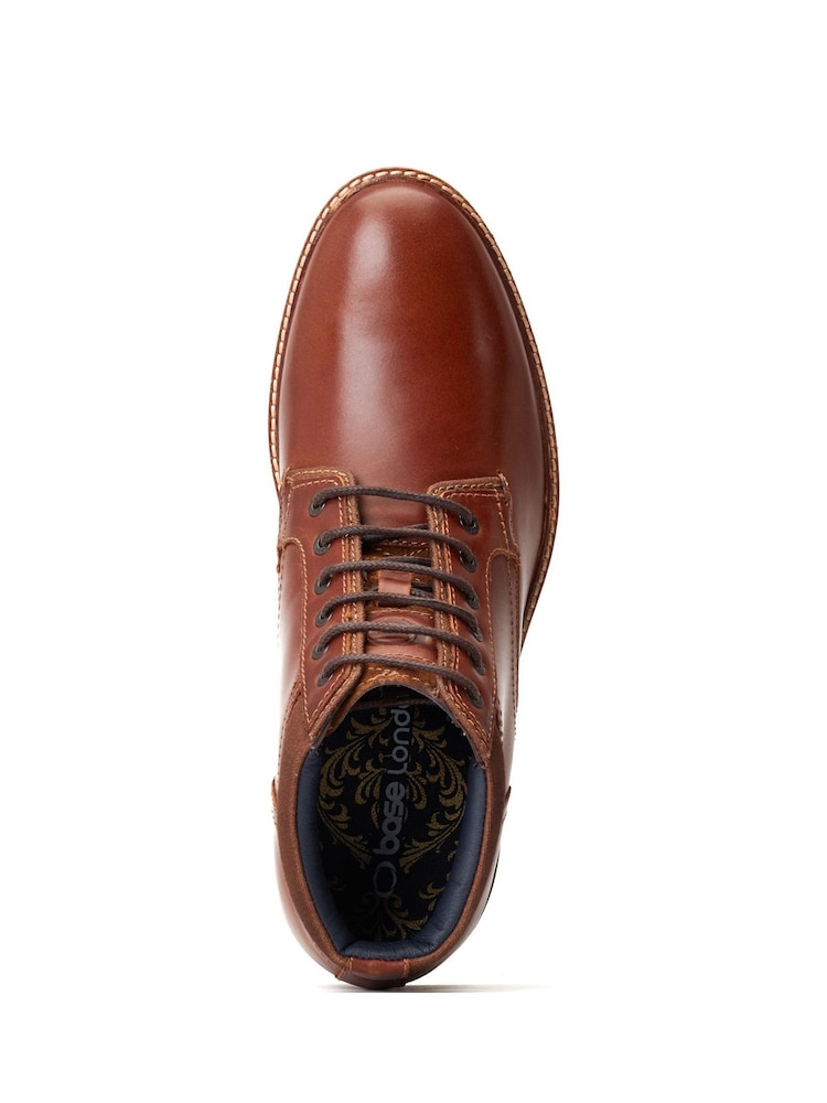 Base London Chestnut Brown Dugan Waxy Boots - Image 2 of 4