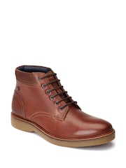 Base London Chestnut Brown Dugan Waxy Boots - Image 3 of 4