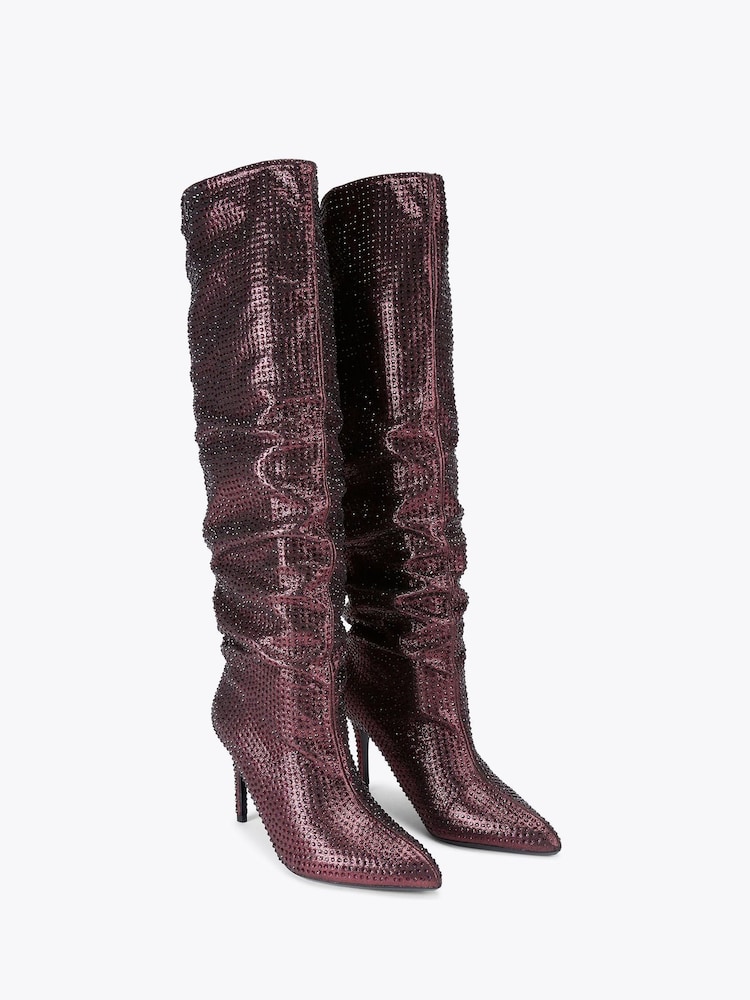 Carvela Red Knee Boots - Image 2 of 4