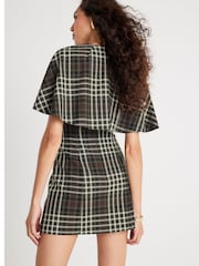 River Island Green Check Belted Cape Dress - Image 3 of 4