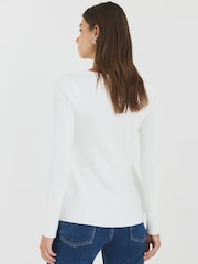 River Island White Long Sleeve Button Front Peplum Top - Image 2 of 6