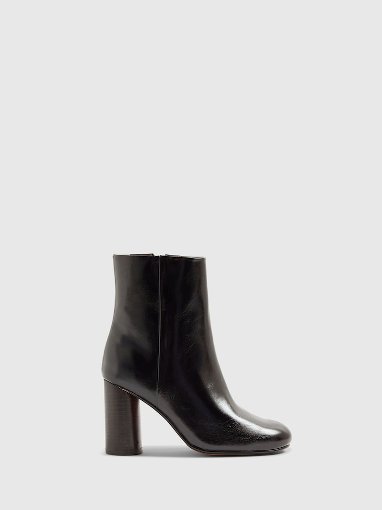 River Island Black Round Heeled Ankle Boots - Image 1 of 5
