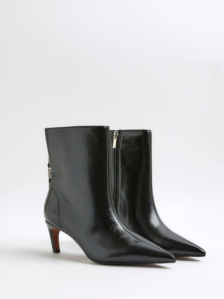 Botas de bico fino e salto gatinho River Island - Imagem 2 de 6