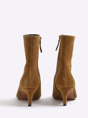 River Island Brown Pointed Toe Kitten Heel Boots - Image 4 of 5
